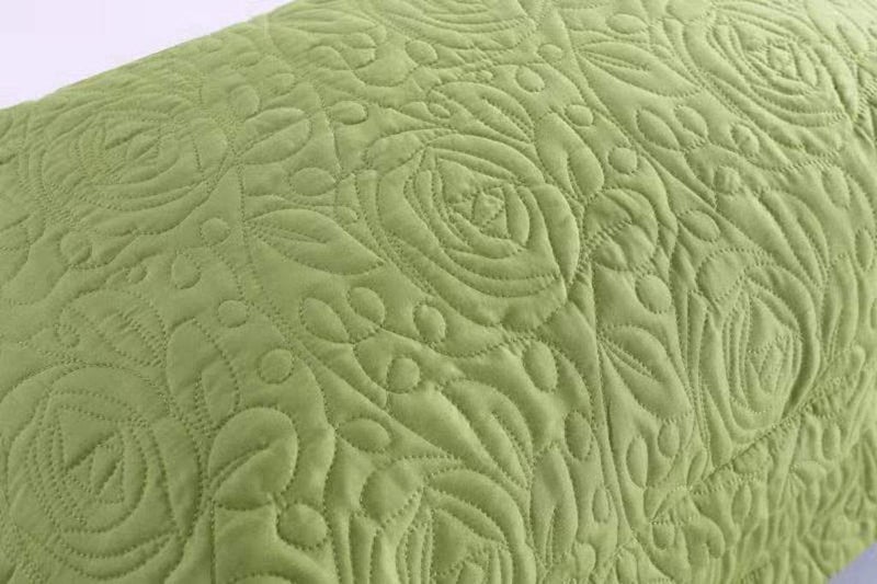 MarCielo 2-Piece Embroidered Pillow Shams, Decorative Microfiber Pillow Covers Set, Standard Size (Green) - Image 5